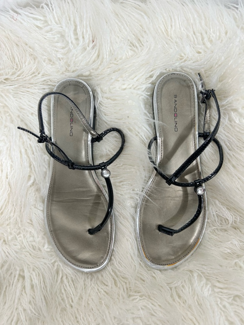 Bandolino Black Jewel Strappy Slingback Sandals Size 9.5M‎